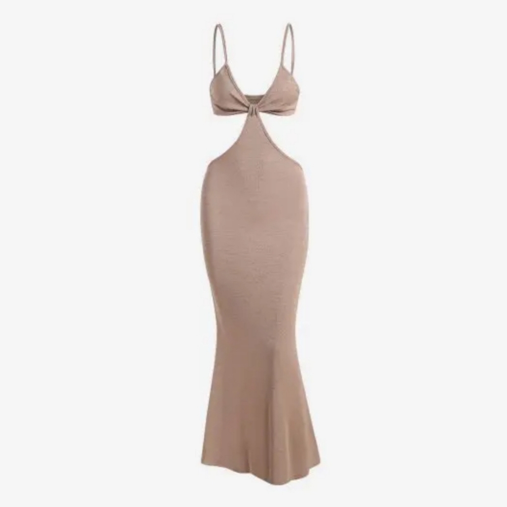 Zaful Spaghetti Strap Cut Out Knit Mermaid Maxi Dress NWOT